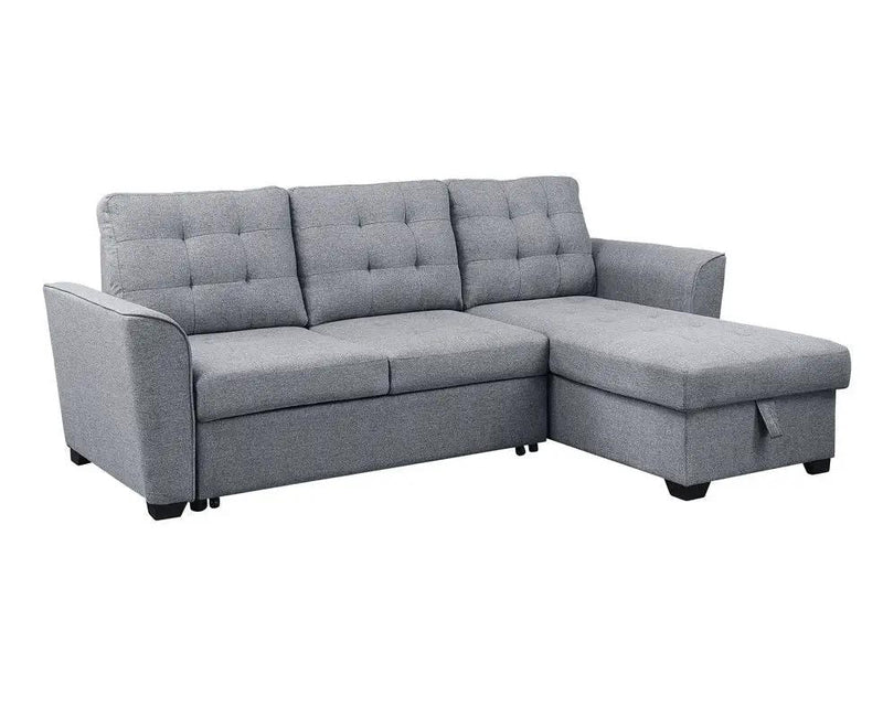 Avery - Sleeper Sectional Sofa With Reversible Storage Chaise - Light Gray by HouseOfZazla