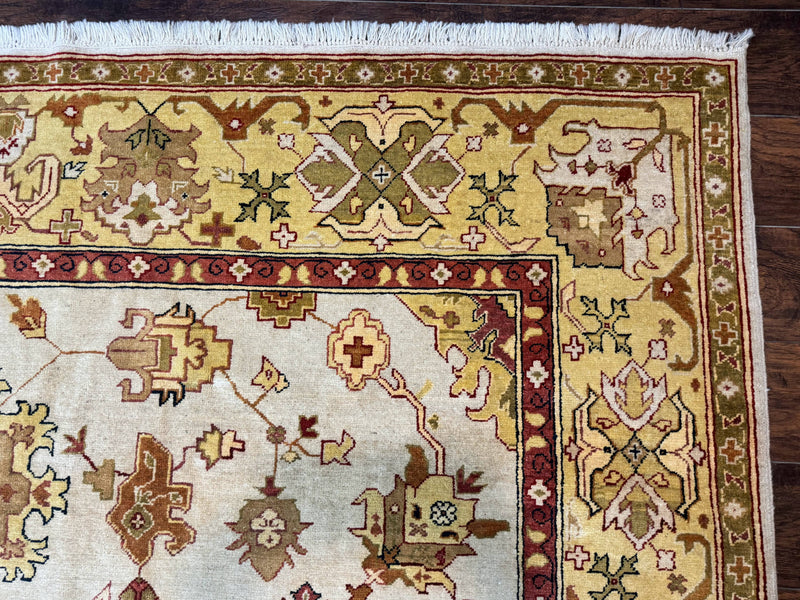 Turkish Oushak Rug 9x12, Oat Color, Wool Carpet by Jewel Rugs