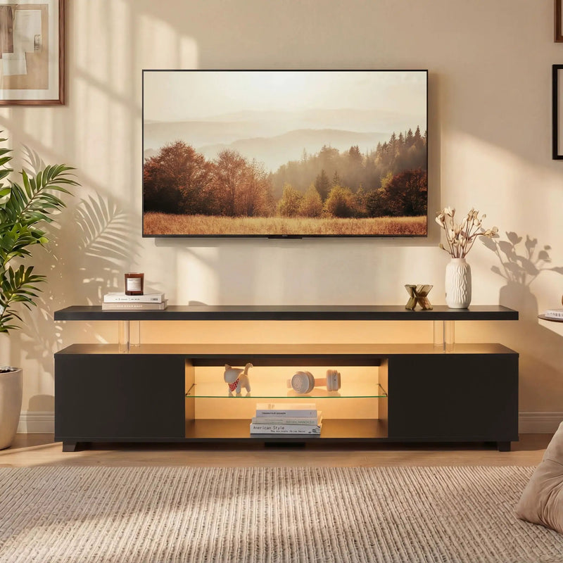 TV Stant With LED And Large Side Cabinet by Unique Piece Furniture