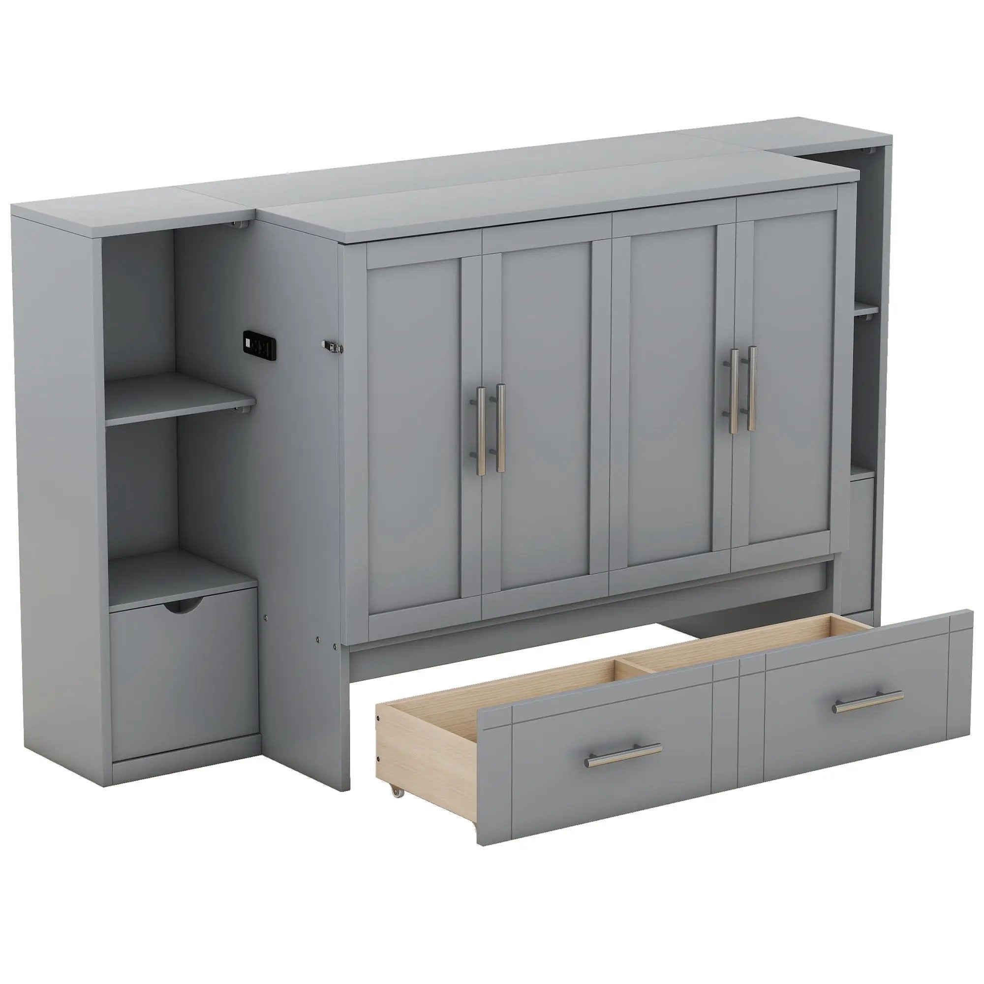 Murphy Bed With Shelves, Drawers And USB Ports by HouseOfZazla