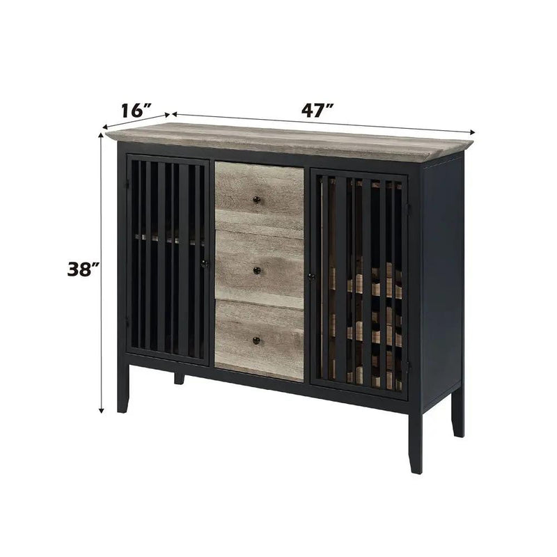 Zudora - Server - Antique Oak & Sandy Black by Unique Piece Furniture