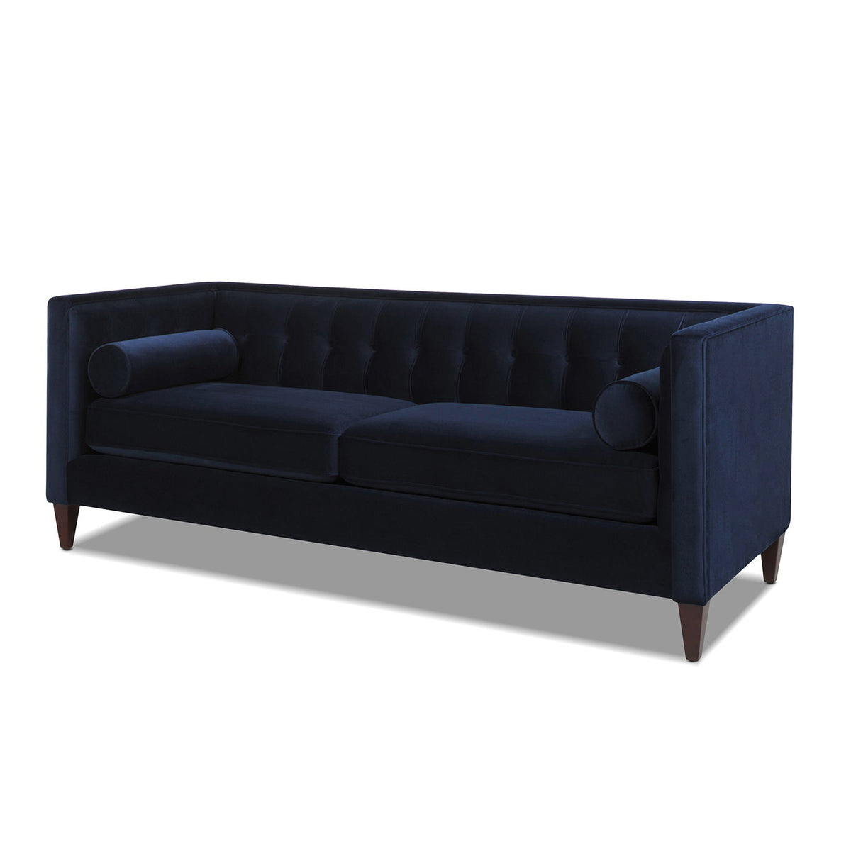 Modern Tufted Tuxedo Sofa with Reversible Cushions - Light Blue, Blue, or Beige, photo 31 of 38