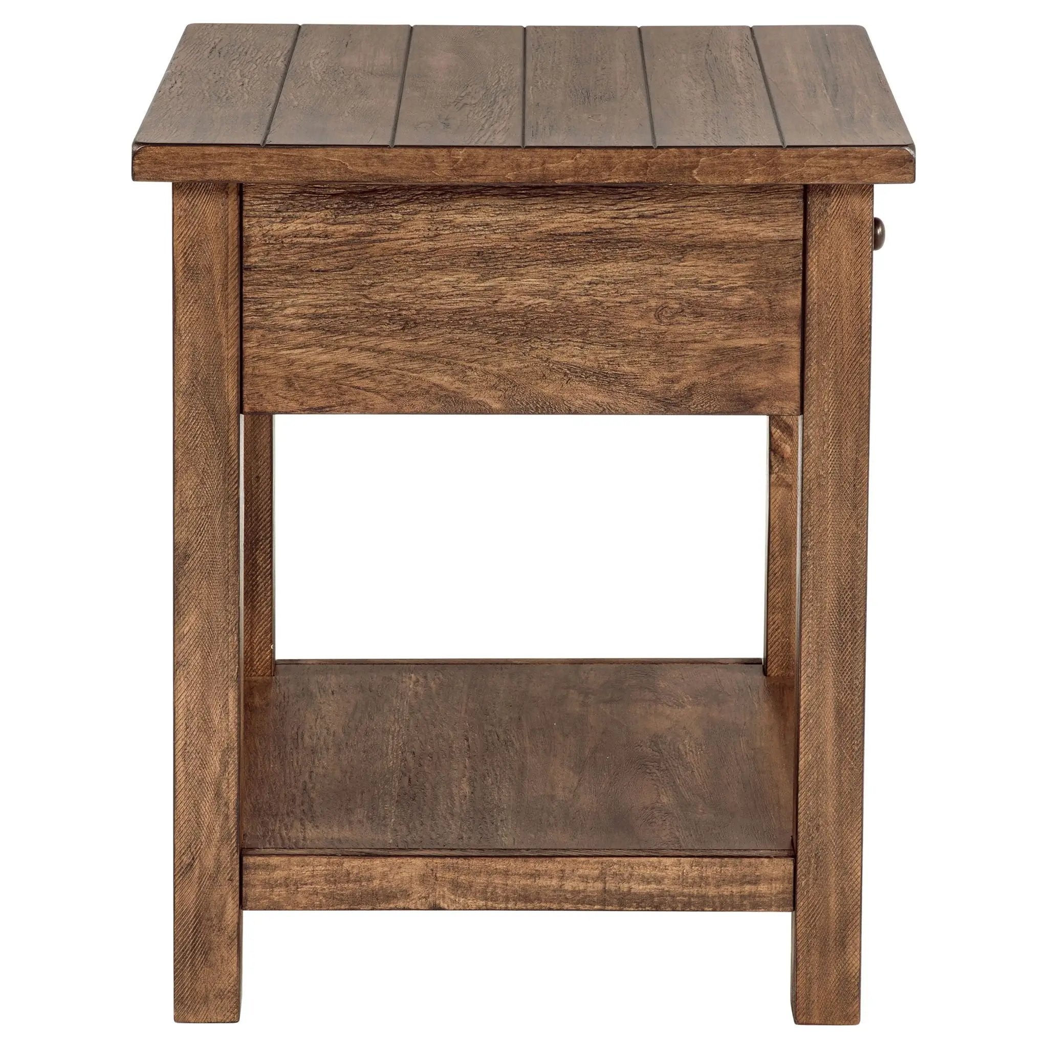 Payne 1-drawer Wood End Table with Shelf Distressed Brown by Unique Piece Furniture