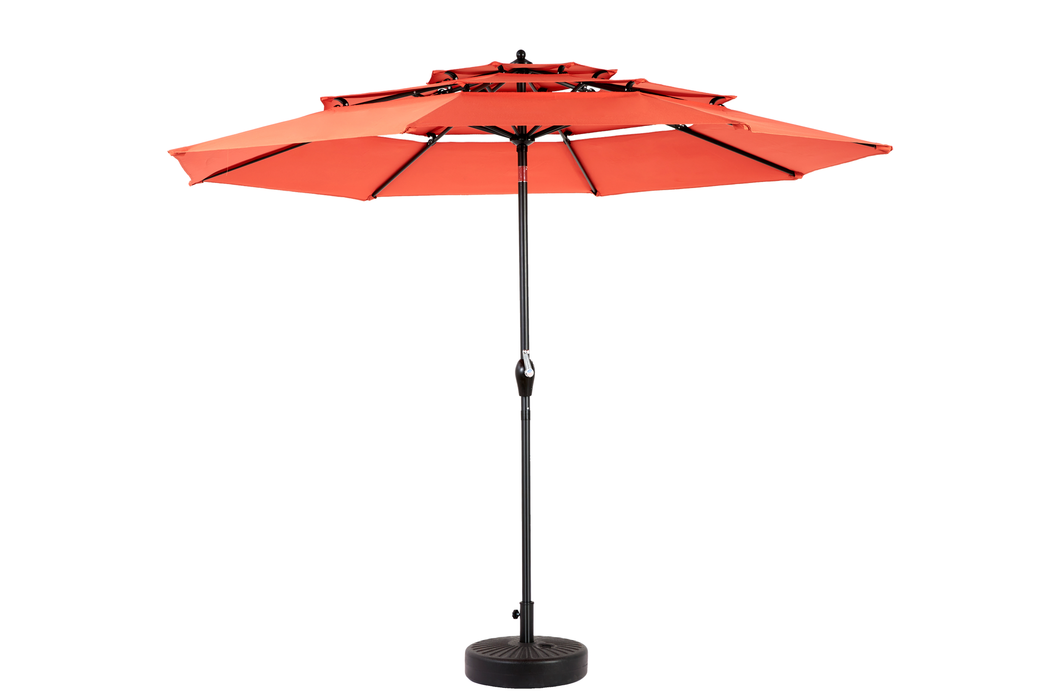 Aluminium 10ft 3-Tier Auto-Tilt Outdoor Patio Umbrella - Orange (No Base) by HouseOfZazla