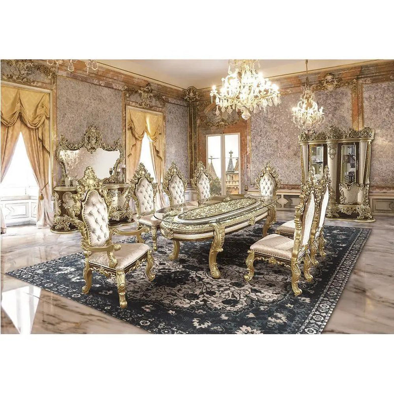 Desiderius - Curio - Antique Gold & Hand-Painted Brown by Unique Piece Furniture