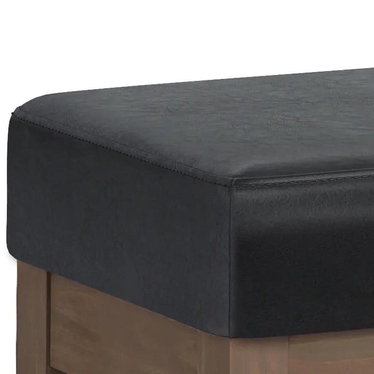 Milltown Large Ottoman Bench - Midnight Black by HouseOfZazla