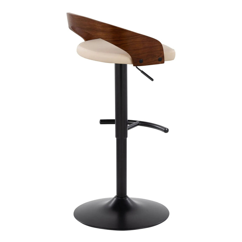 Grotto - Contemporary Adjustable Barstool With Swivel With Rounded T Footrest (Set of 2) by Unique Piece Furniture