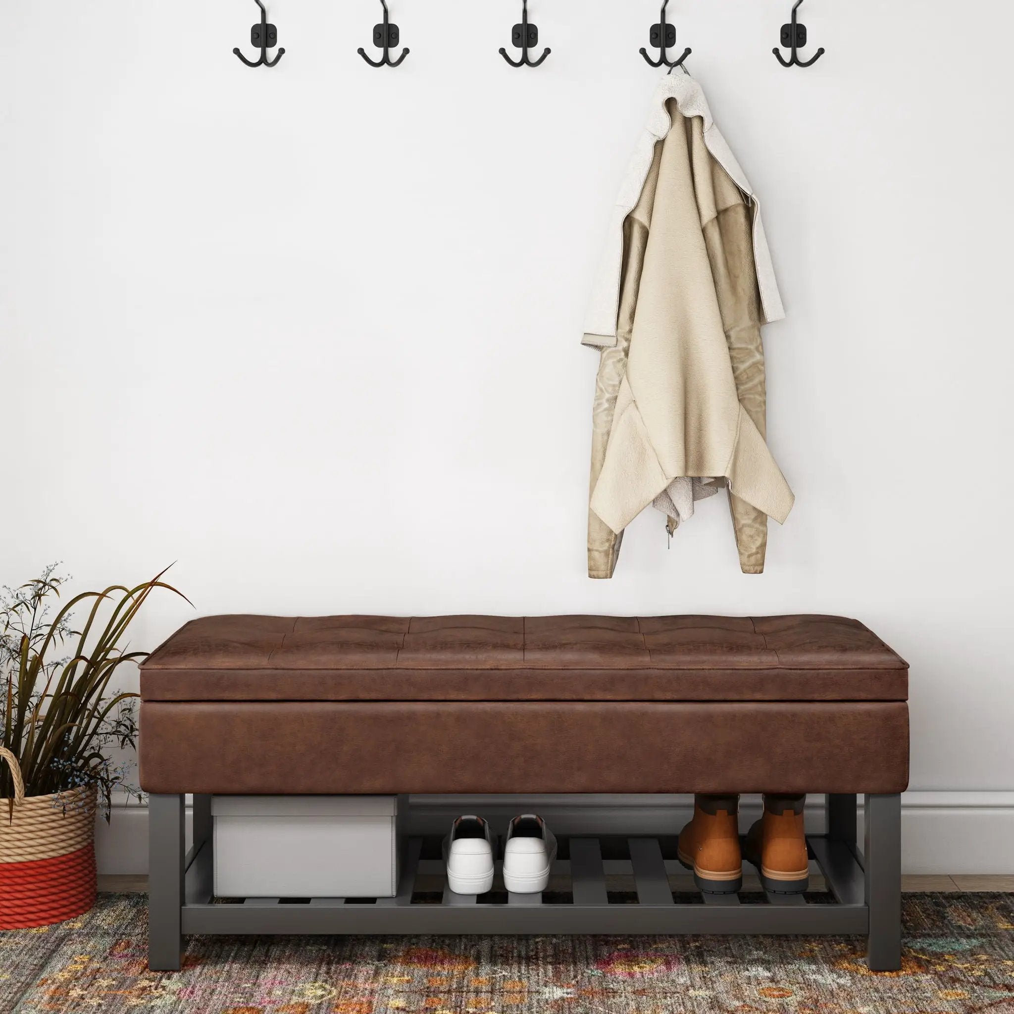 Cosmopolitan - Storage Ottoman Bench With Open Bottom by HouseOfZazla