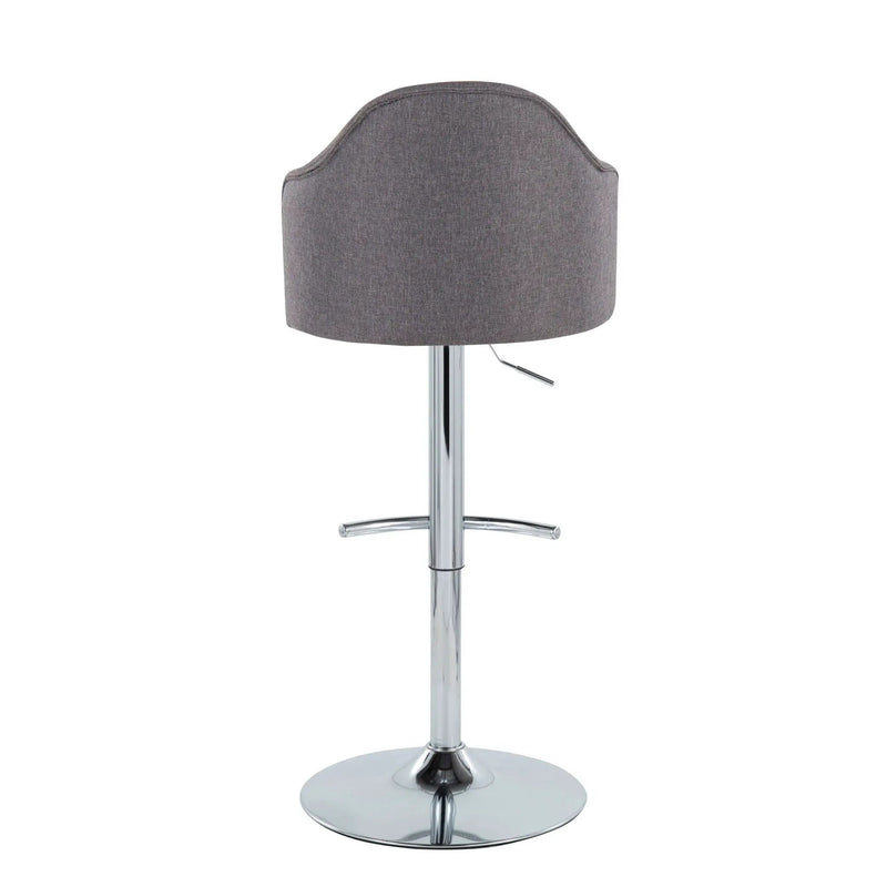 Ahoy - Contemporary Adjustable Barstool With Swivel With Rounded T Footrest (Set of 2) by Unique Piece Furniture