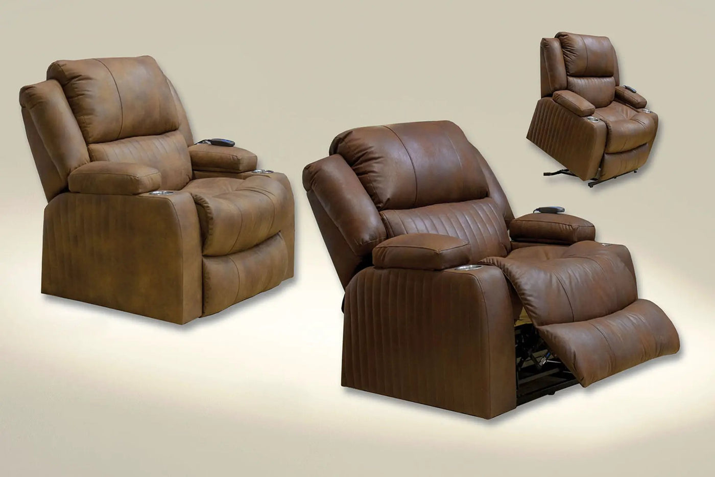 Kirk - Power Lift Lay Flat Recliner With Storage Arm & Dual Cupholders by Unique Piece Furniture