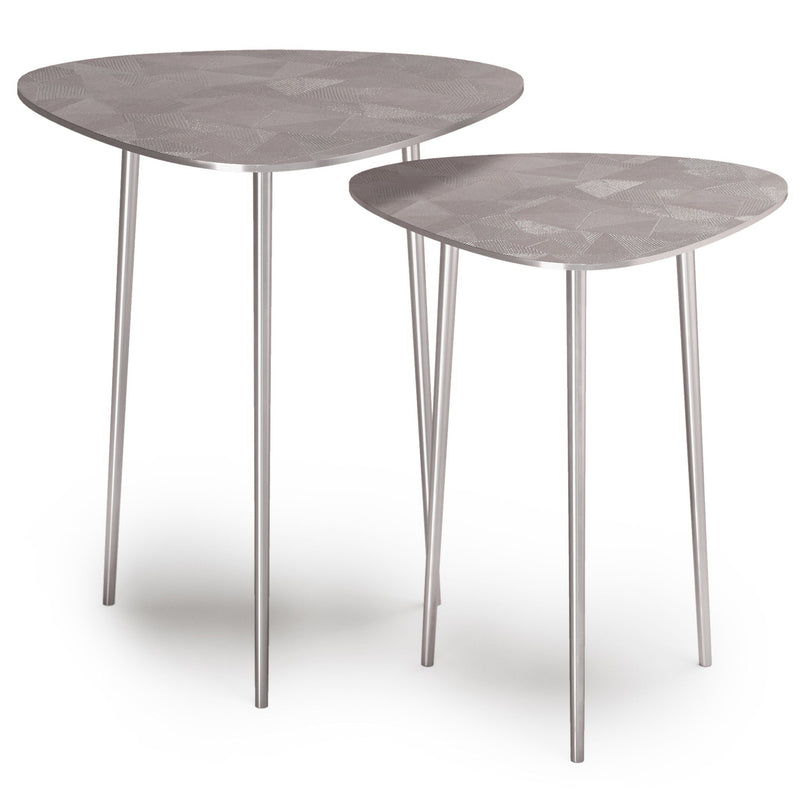 Shelton - 2 Piece Metal Nesting Table - Nickel by HouseOfZazla