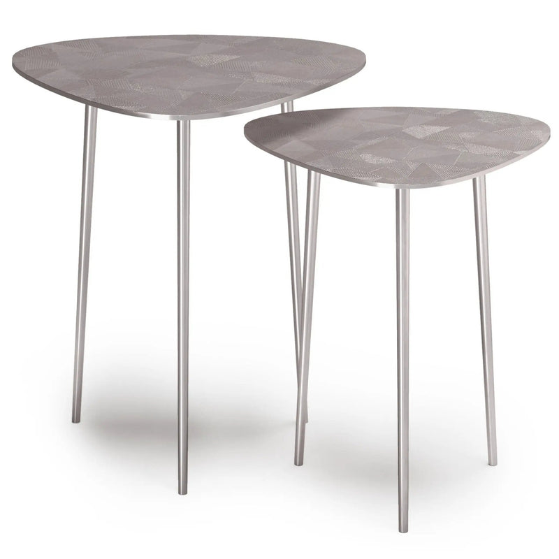 Shelton - 2 Piece Metal Nesting Table - Nickel by Unique Piece Furniture