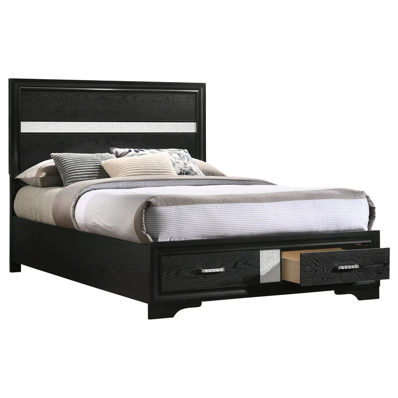 Miranda 51-inch Wood Full Storage Panel Bed Black by Unique Piece Furniture