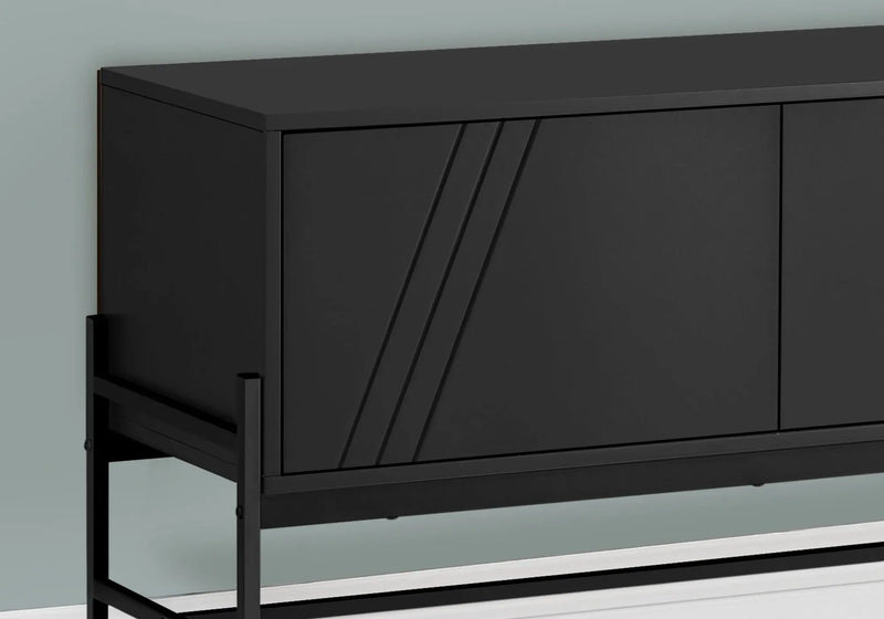 TV Stand, Modern Design Console, Media Entertainment Center, Storage Cabinet, Contemporary & Modern - Black by HouseOfZazla