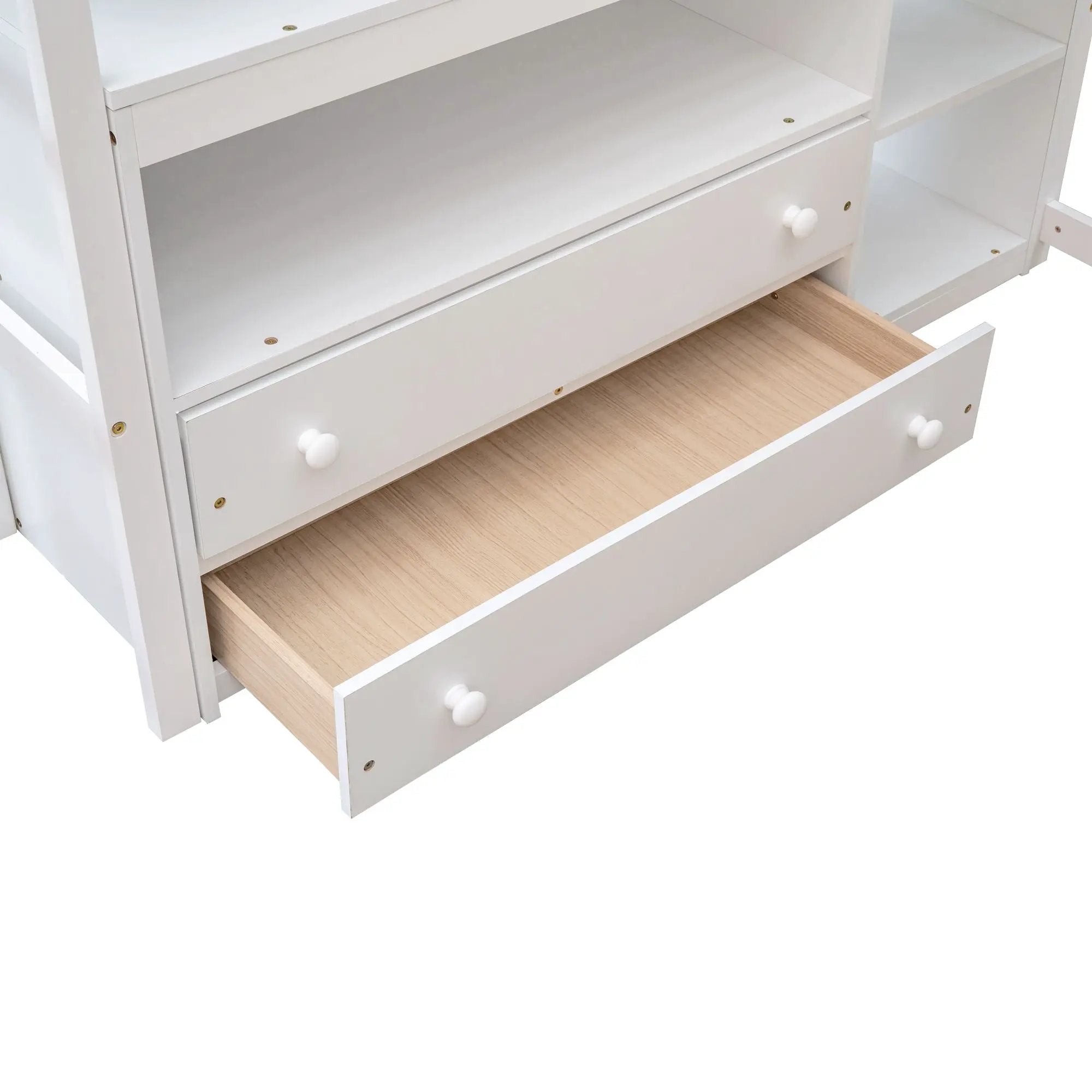 Modern Loft Bed With Built In Desk, Shelves, And 2 Drawers by HouseOfZazla