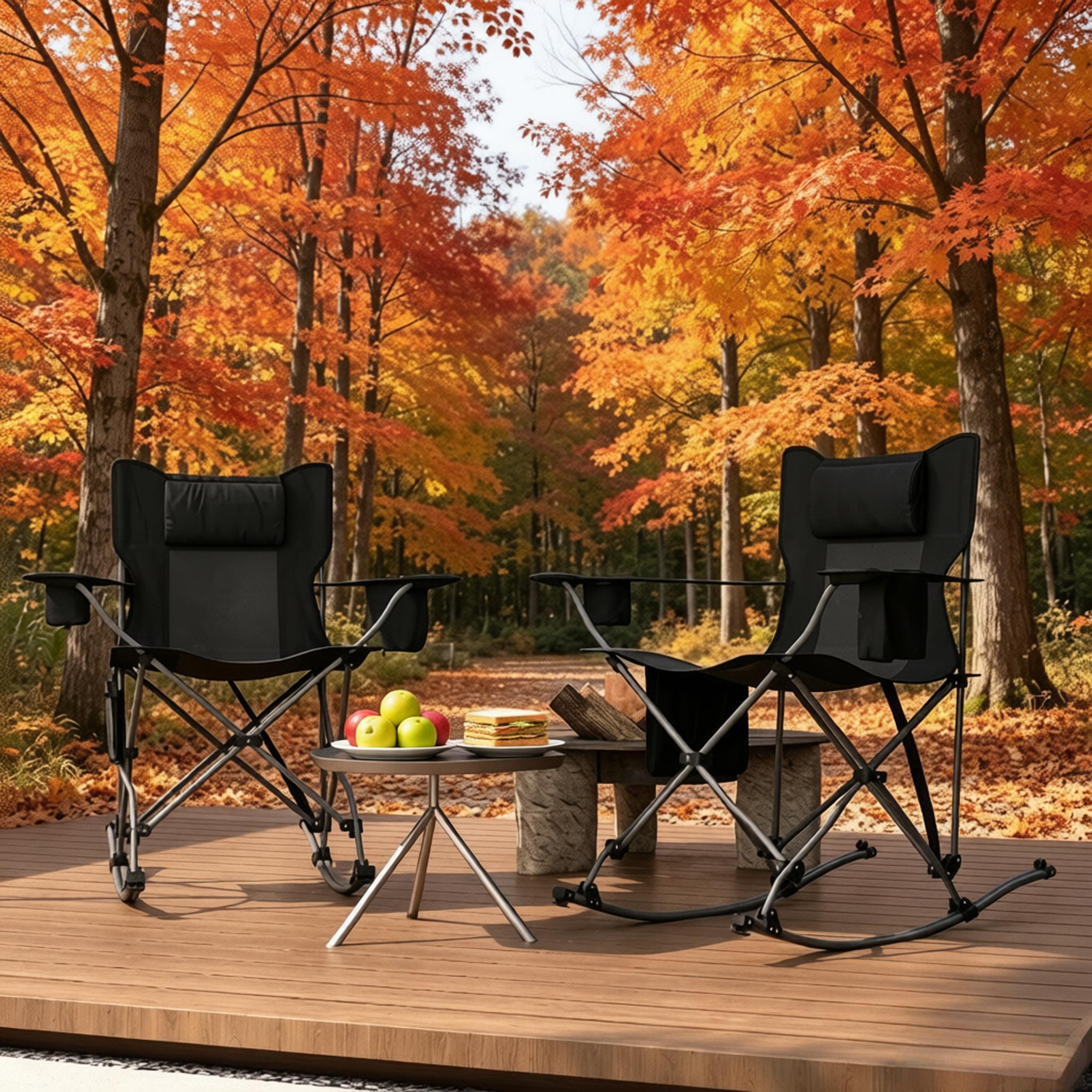 Set of 2 Folding Rocking Camping Chairs by HouseOfZazla