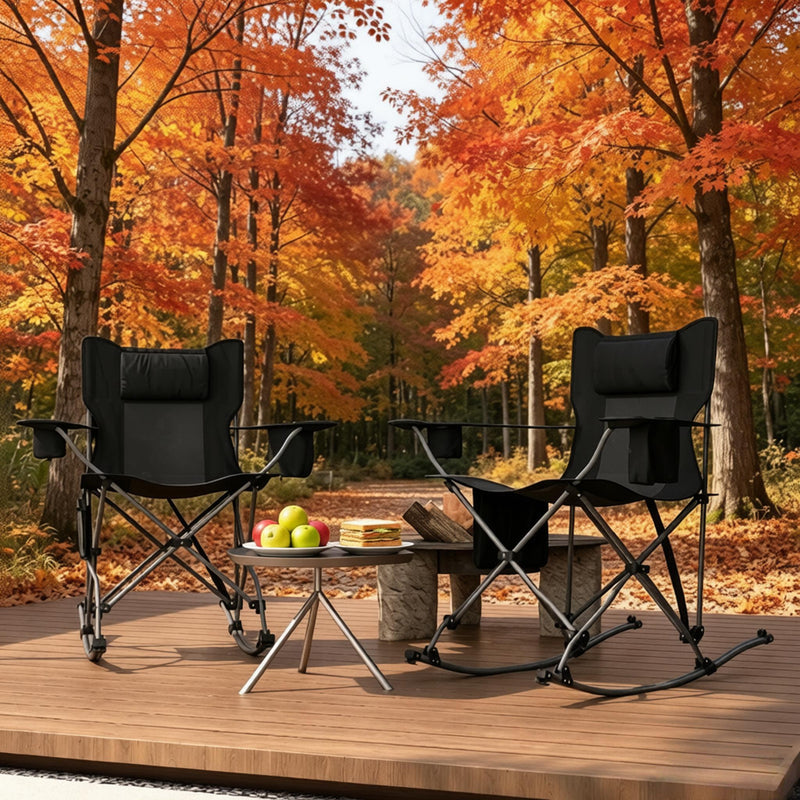 Set of 2 Folding Rocking Camping Chairs by HouseOfZazla
