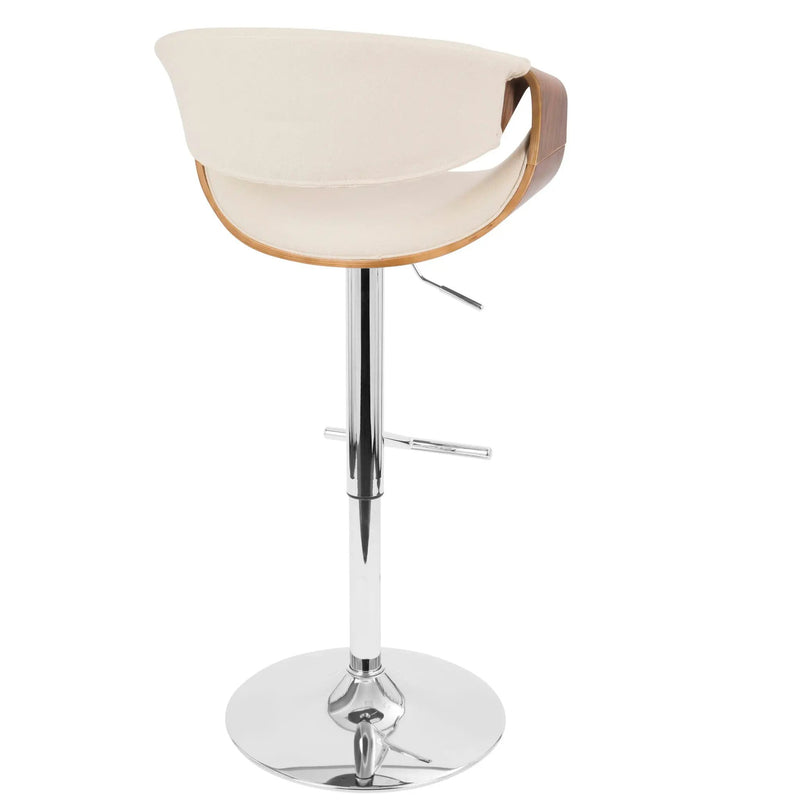 Curvo - Mid Century Modern Adjustable Barstool With Swivel With Straight T Footrest by Unique Piece Furniture