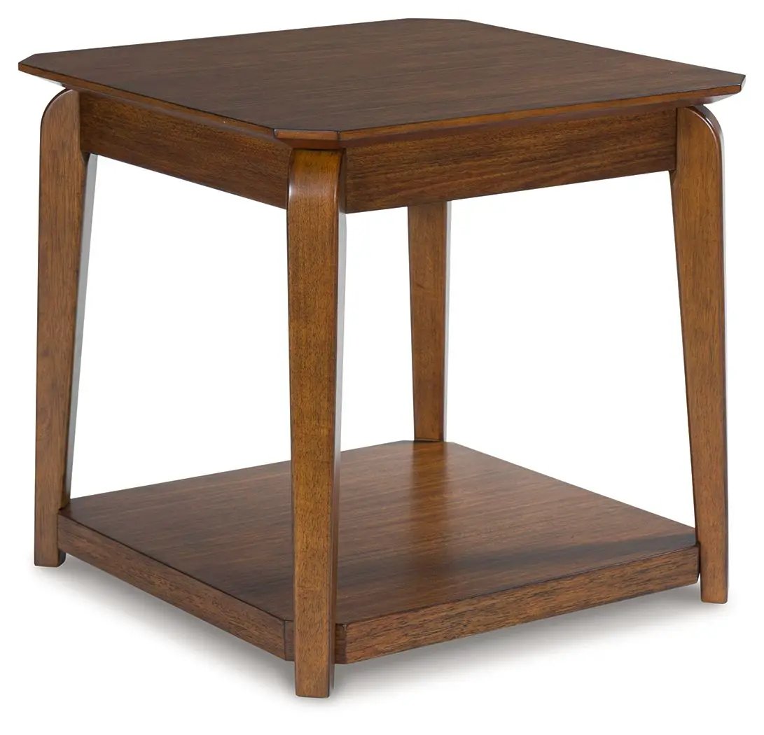 Trenmour - Square End Table - Medium Brown by Unique Piece Furniture