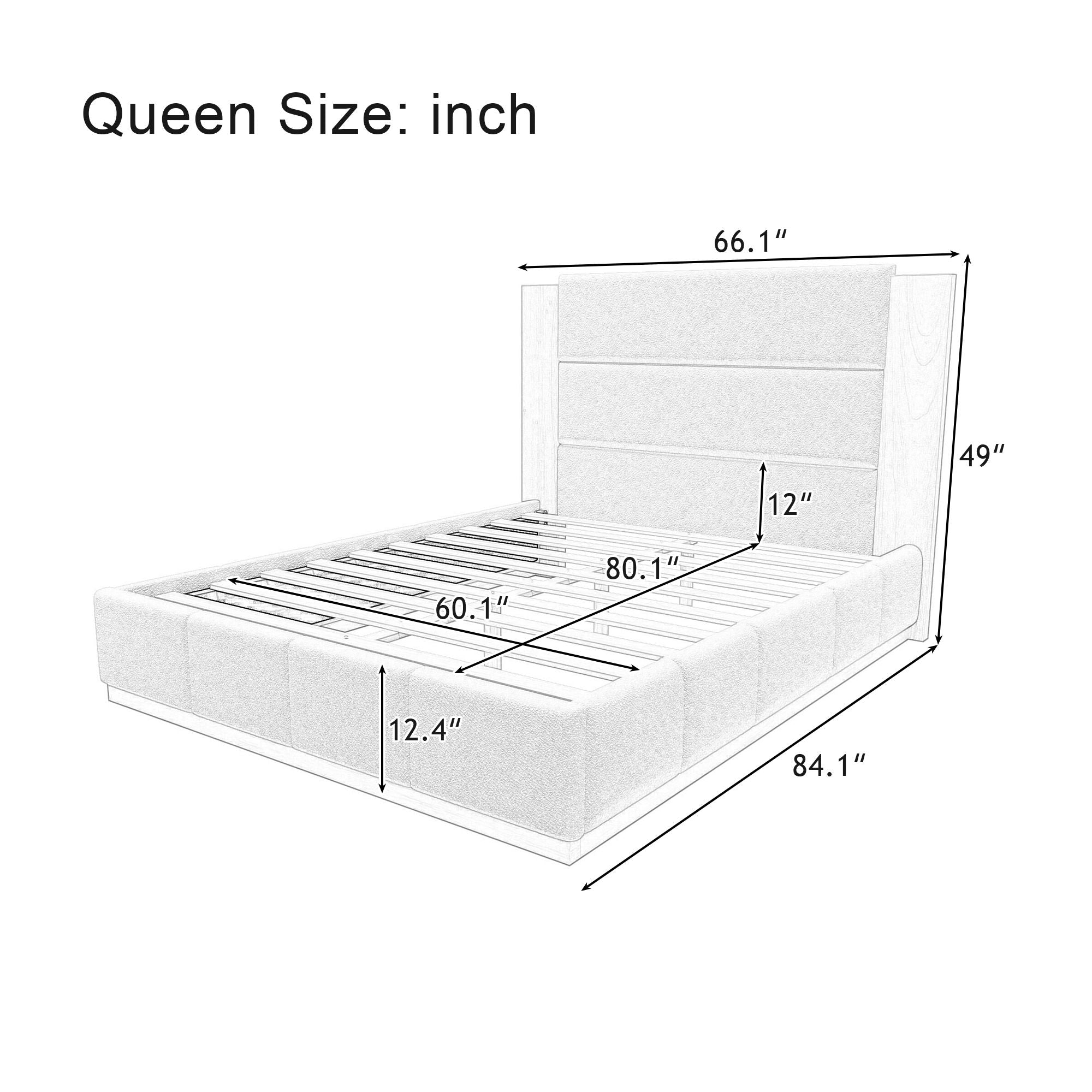 Modern Upholstered Platform Bed With Extended Headboard by HouseOfZazla