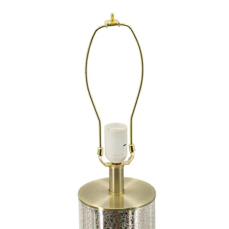 16x16x35 Gold Mirrored Glass Table Lamp with White Fabric Shade by HouseOfZazla