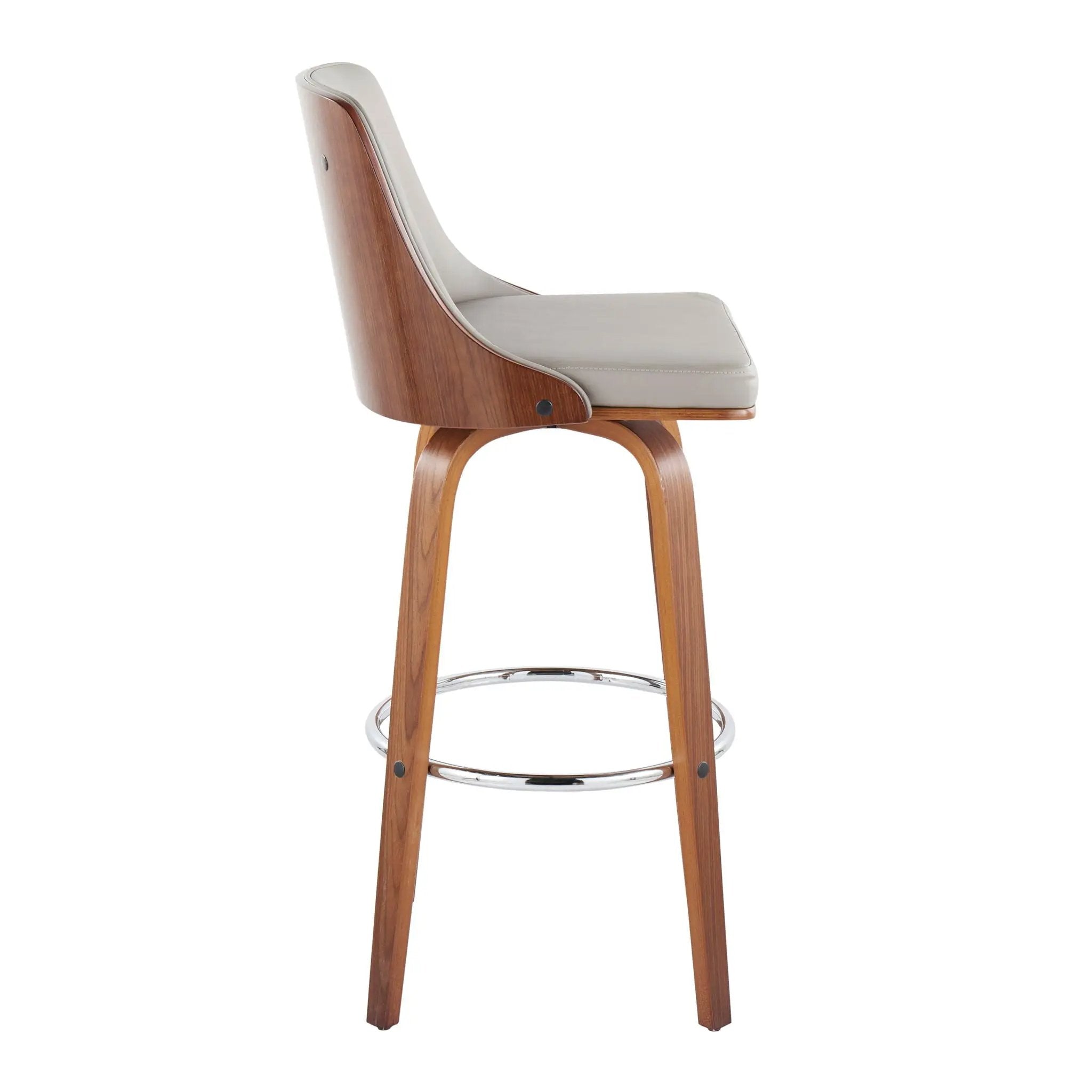Gianna - Mid Century Modern Fixed Height Barstool With Swivel With Round Footrest (Set of 2) by Unique Piece Furniture