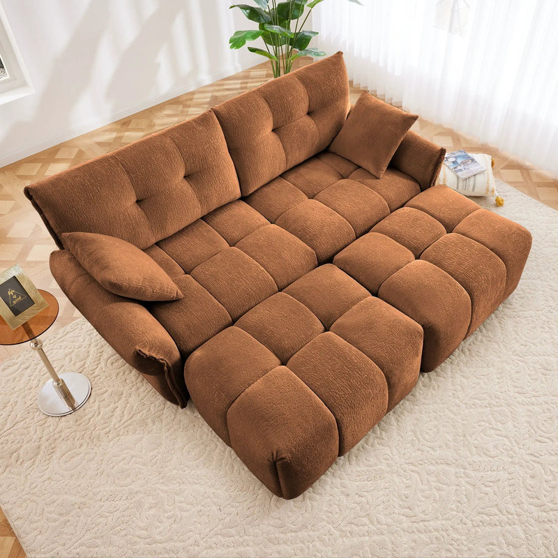 Sofa Set With Ottoman And Pillows, Textured, High Resilience Cushions by Unique Piece Furniture