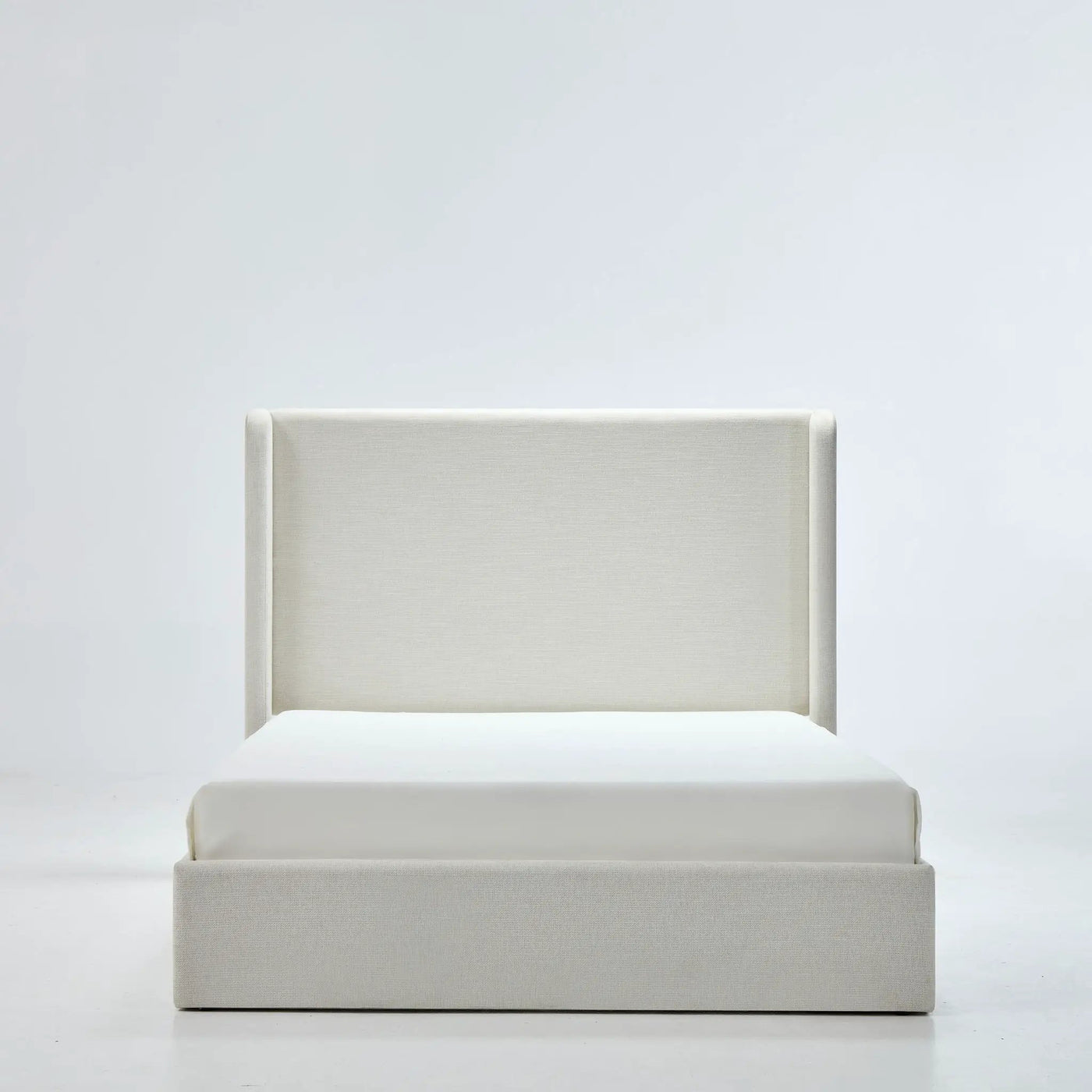 Carmen - Minimalist Upholstered Wingback Bed Frame With High Headboard by HouseOfZazla