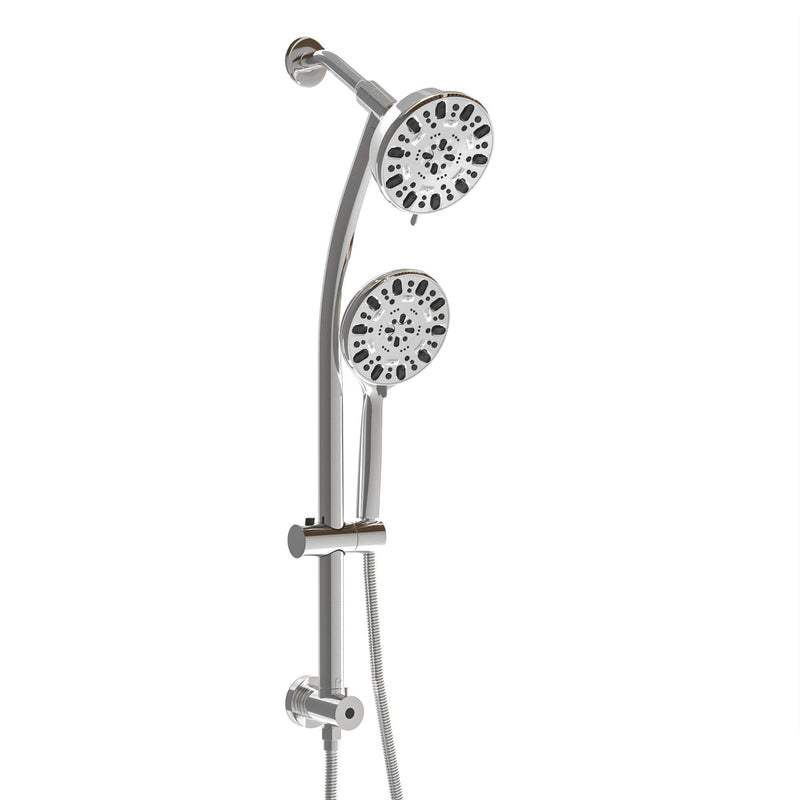 Multi Function Dual Shower Head Shower System With 4.7" Rain Showerhead, 7 Function Hand Shower, Adjustable Slide Bar by HouseOfZazla