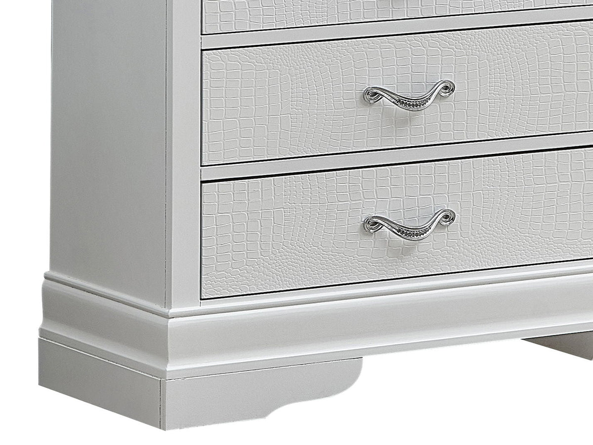 Lorana Dresser with Faux Crystal Drawer Pulls - Gray or Pearl Silver, photo 12 of 13