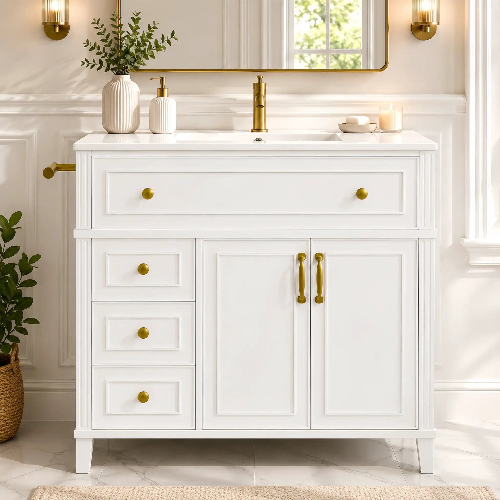 36 Inch Elegant Modern Bathroom Vanity with Sink by HouseOfZazla