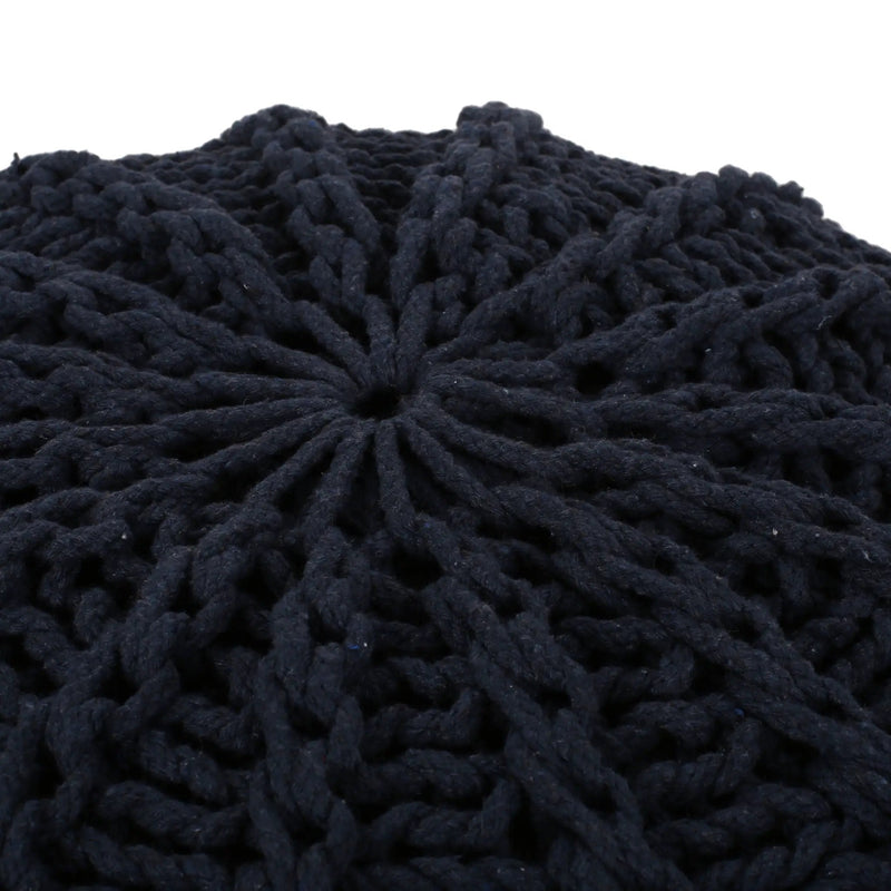 Bordeaux - Knitted Round Pouf Ottoman And Floor Cushion by Unique Piece Furniture