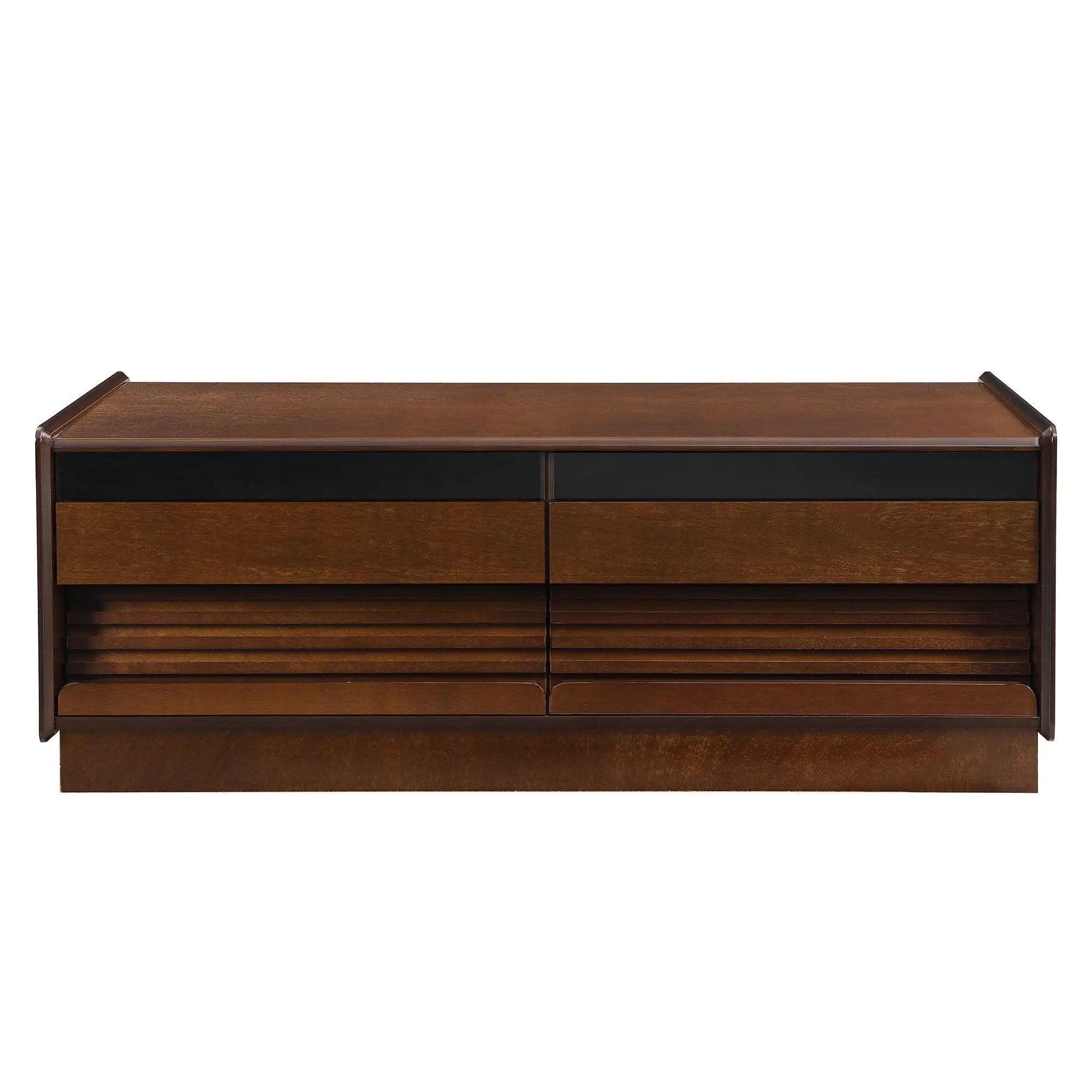 Modern Rectangle Coffee Table With 4 Drawers And 2 Display Shelves by Unique Piece Furniture