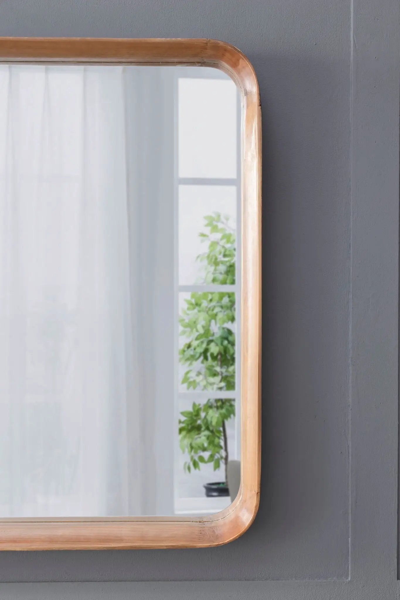 Square Mirror With Wood Frame, Wall Mirror For Living Room Bathroom Entryway - Brown by HouseOfZazla