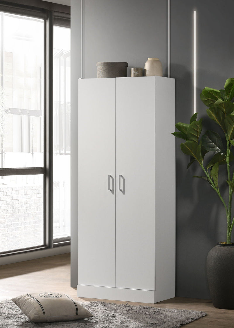 Alara - Height Simplistic Double Door Storage Cabinet - White by HouseOfZazla