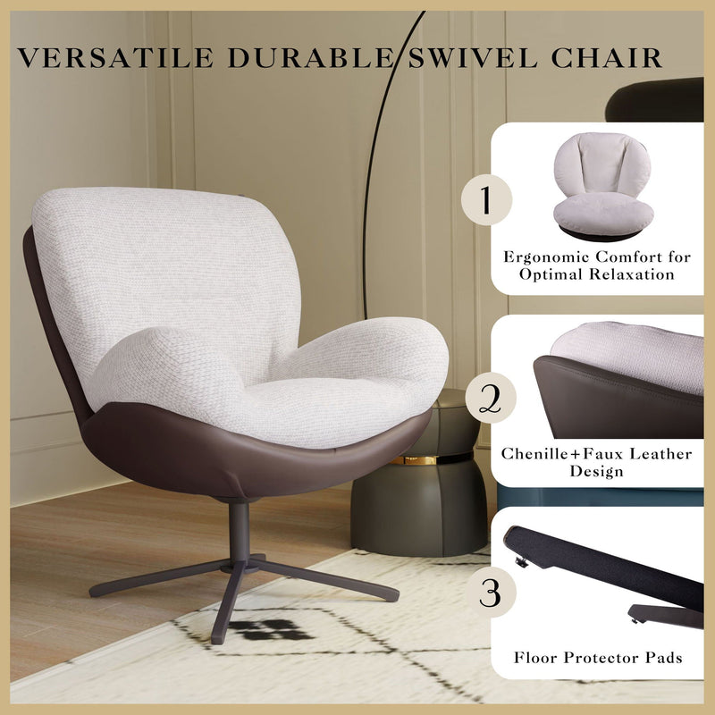 360° Swivel Office Chair, No Wheels by HouseOfZazla