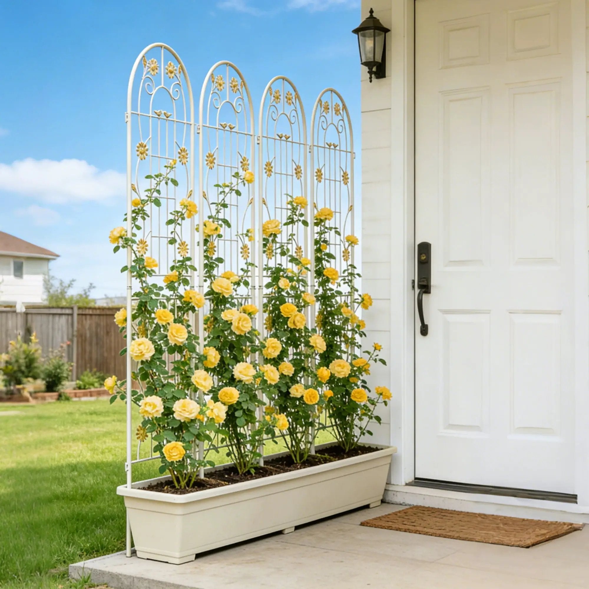 Metal Garden Trellis Rustproof Trellis For Climbing Plant Outdoor Flower Support by Unique Piece Furniture