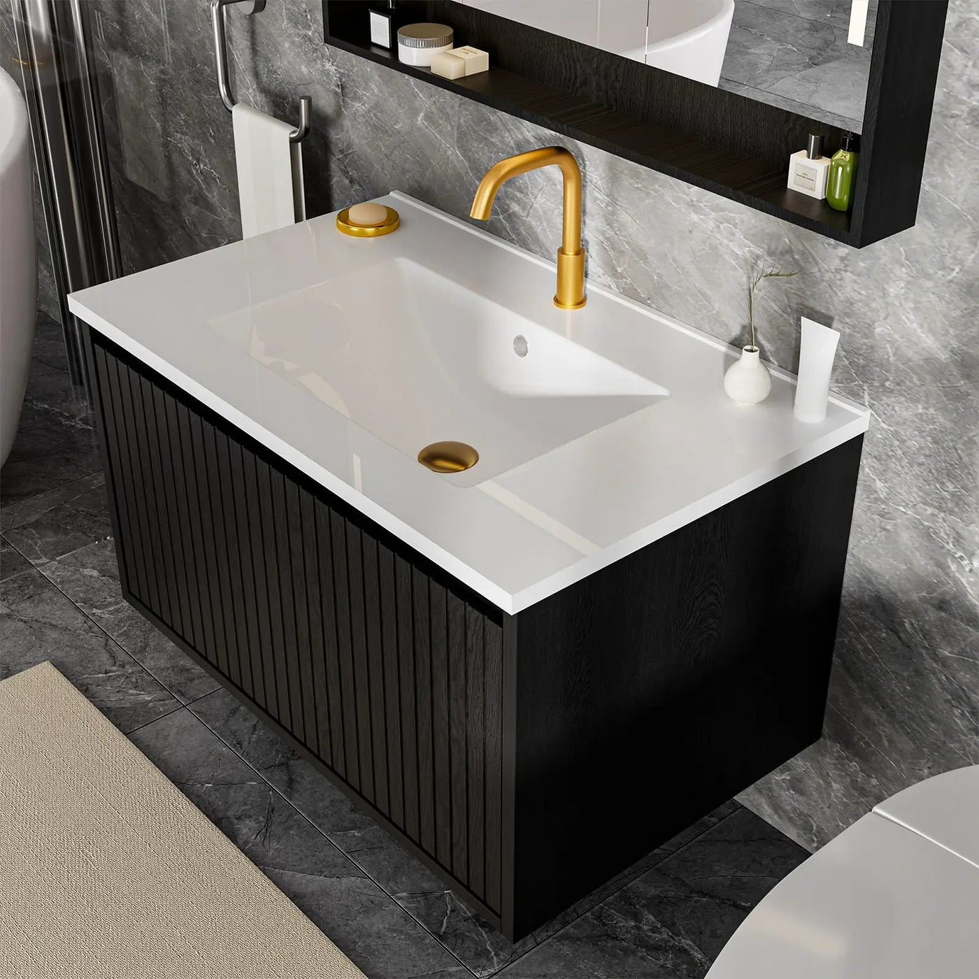 Wall Mounted Floating Bathroom Vanity With Sink And Drawers by Unique Piece Furniture