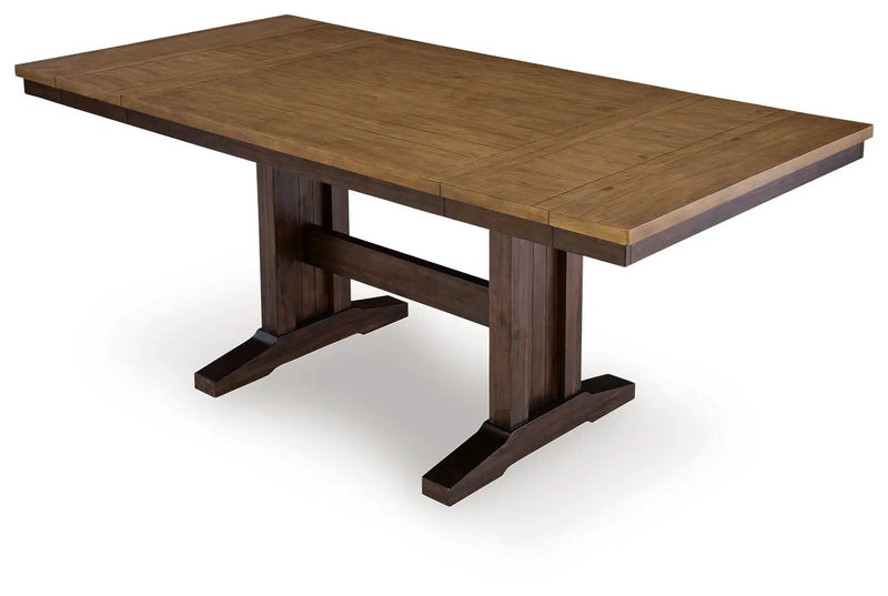 Rylandeen - Rectangular Dining Room Counter Height Extension Table - Light Brown / Dark Brown by Unique Piece Furniture