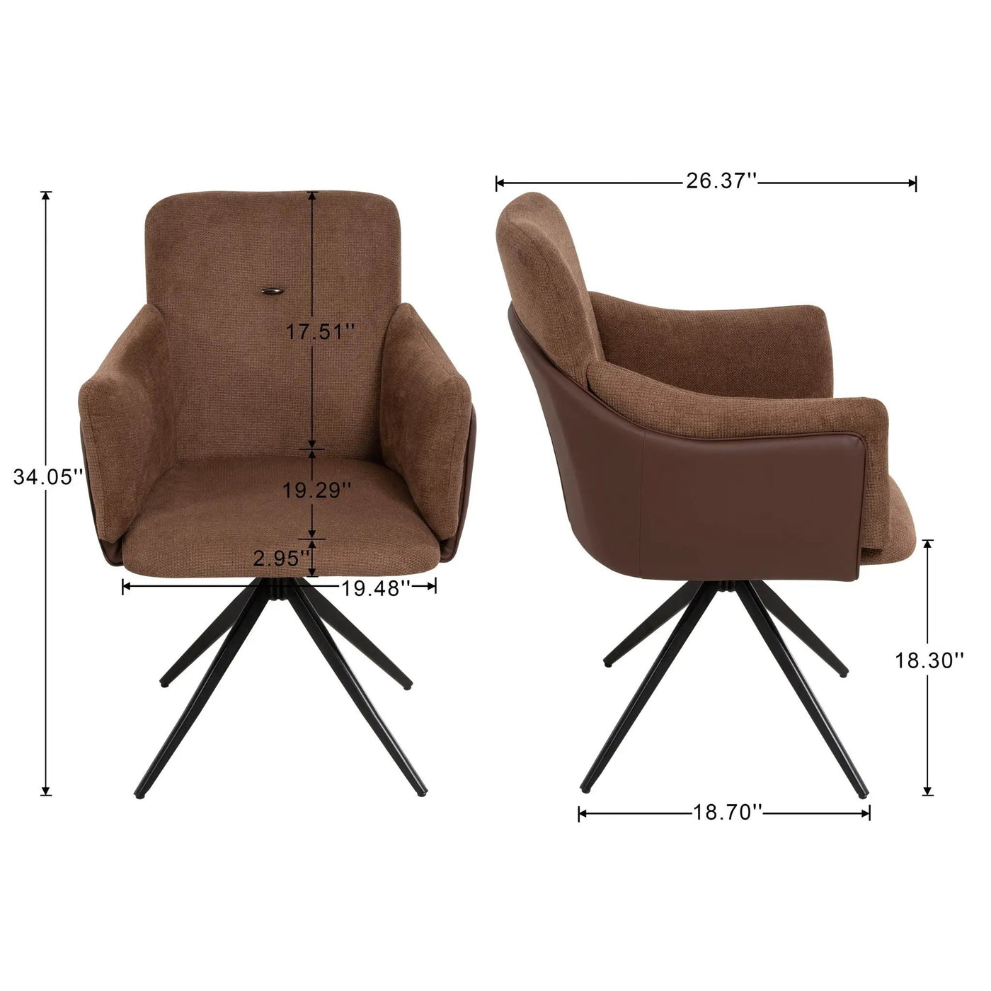 Swivel Home Office Desk Chairs With Arm (Set of 2) by HouseOfZazla
