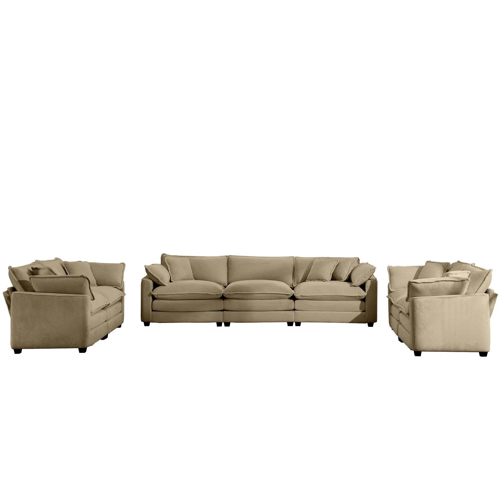Elegant Oversized Sectional Sofa Set With Deep Seats And Flexible Layout by HouseOfZazla