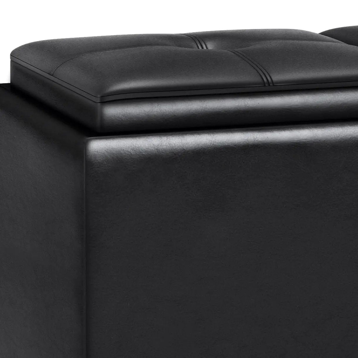 Avalon - Tray Storage Ottoman With Lift Up Lids - Midnight Black by Unique Piece Furniture