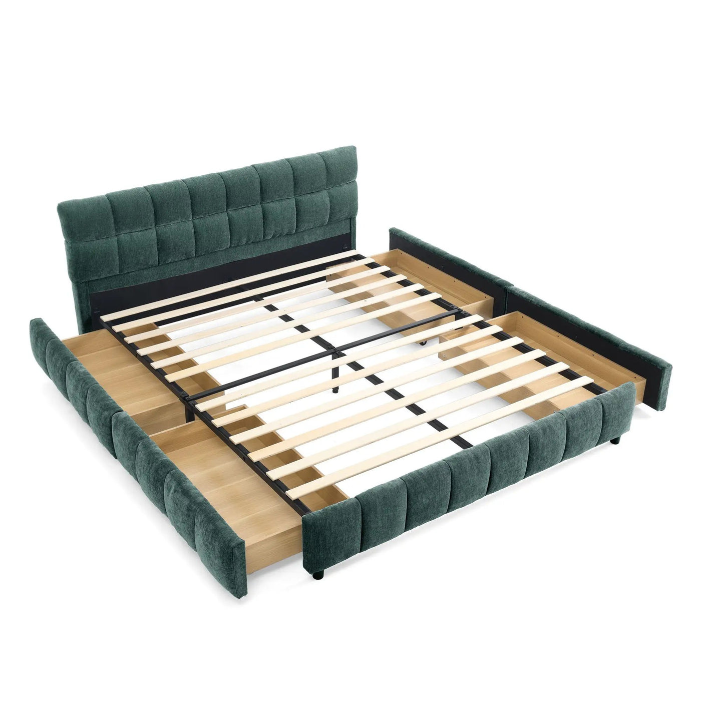 Modern Platform Bed Frame With Thick Fabric by HouseOfZazla