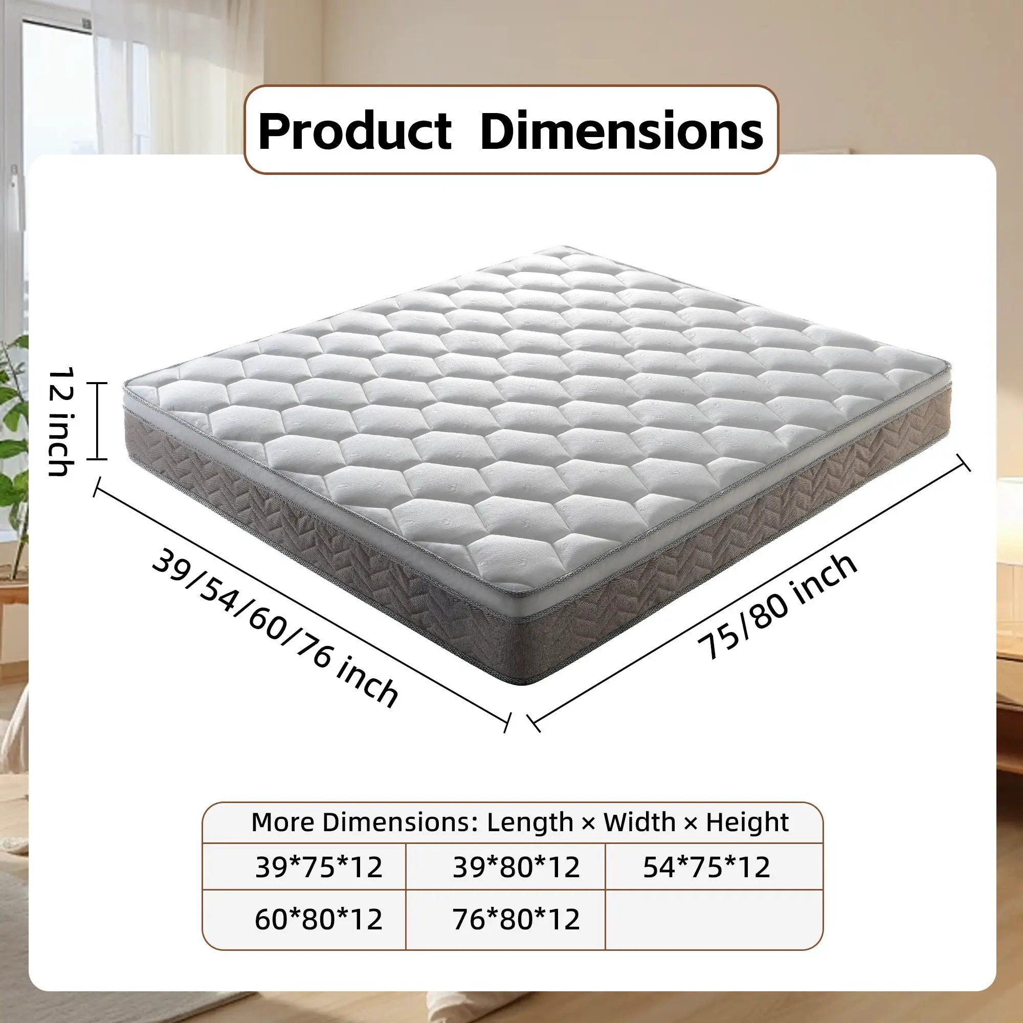 12 Inch Hybrid Mattress in a Box - Medium Firm by HouseOfZazla