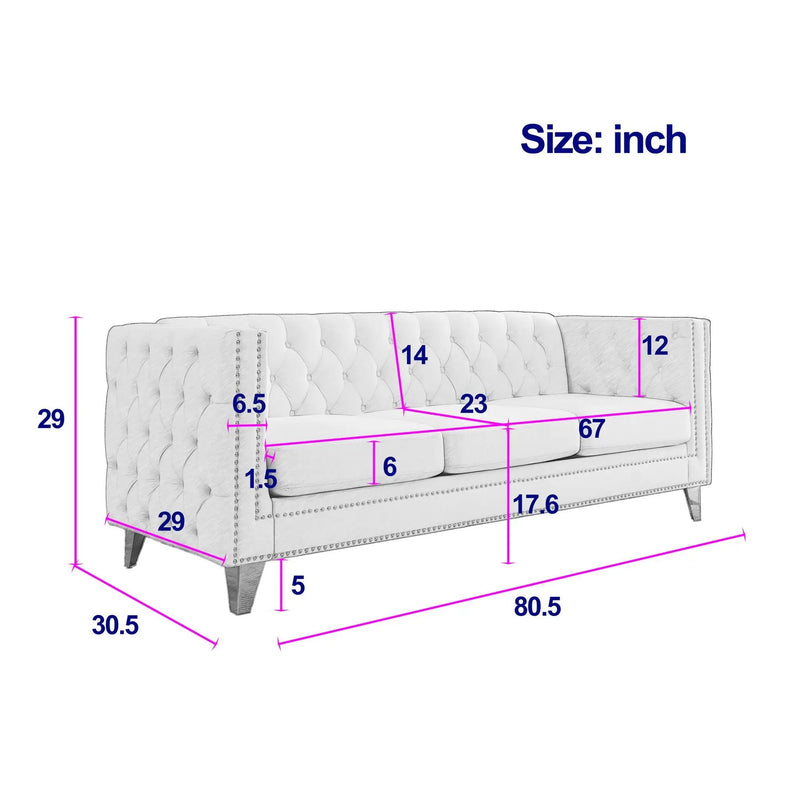 Modern Sofa With Button Tufting, Upholstered Couch For Living Room by HouseOfZazla
