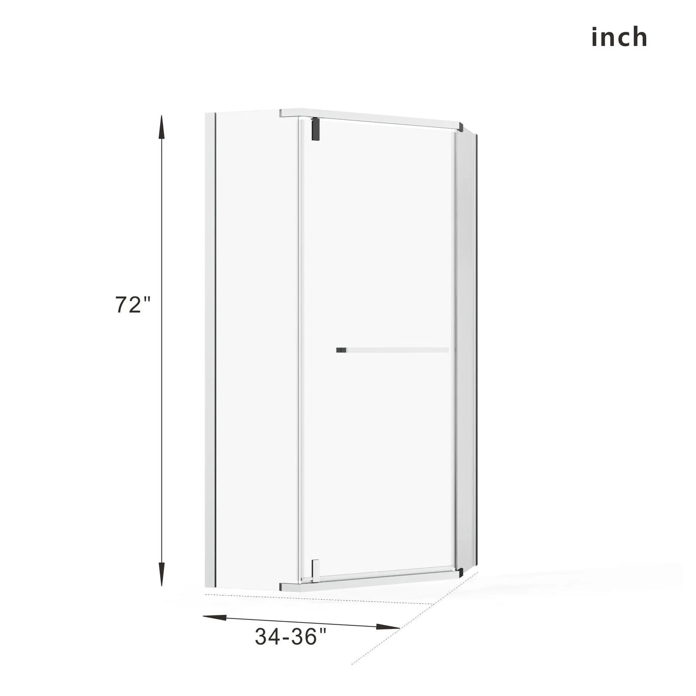 Durable Hardware Neo Angle Frameless Shower Door With Acrylic Base Combo by HouseOfZazla