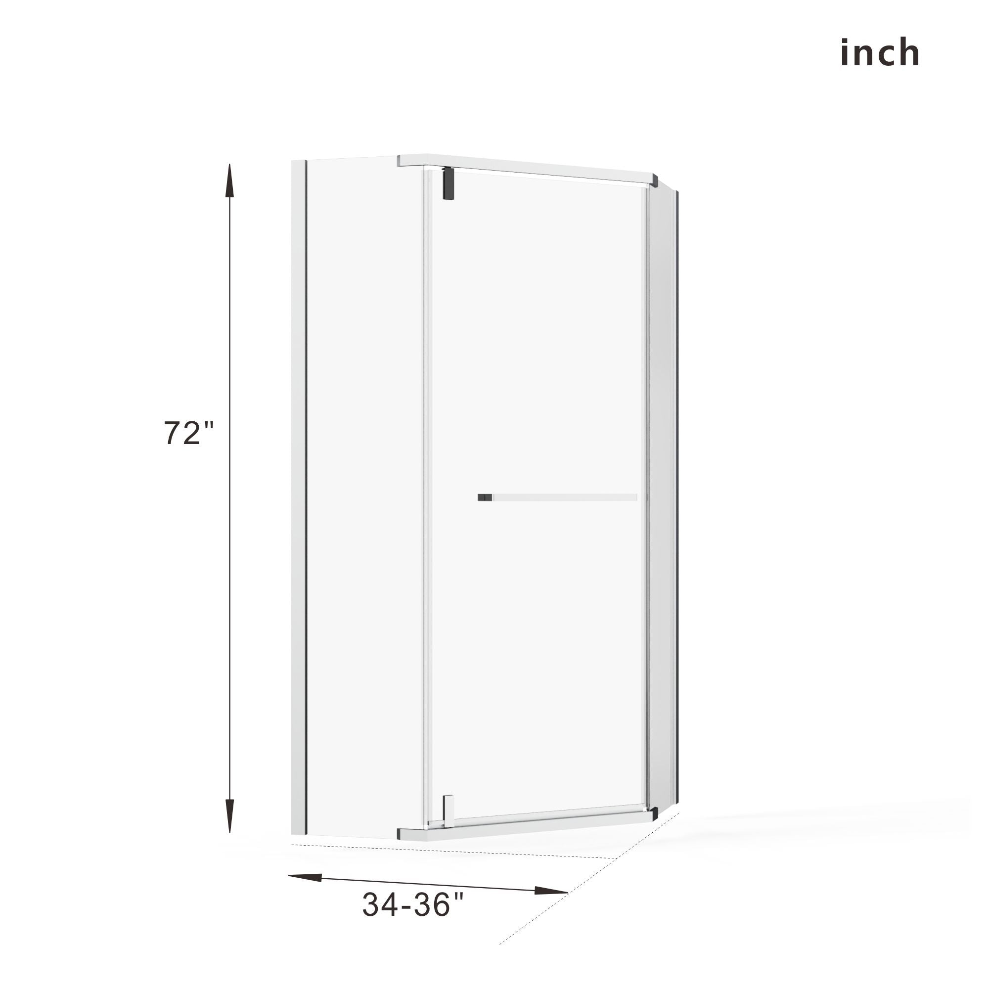 Durable Hardware Neo Angle Frameless Shower Door With Acrylic Base Combo by HouseOfZazla