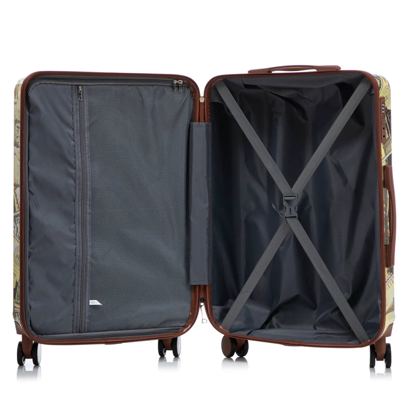 3-Piece PC Spinner Wheel Luggage Set with Printed Pattern by HouseOfZazla