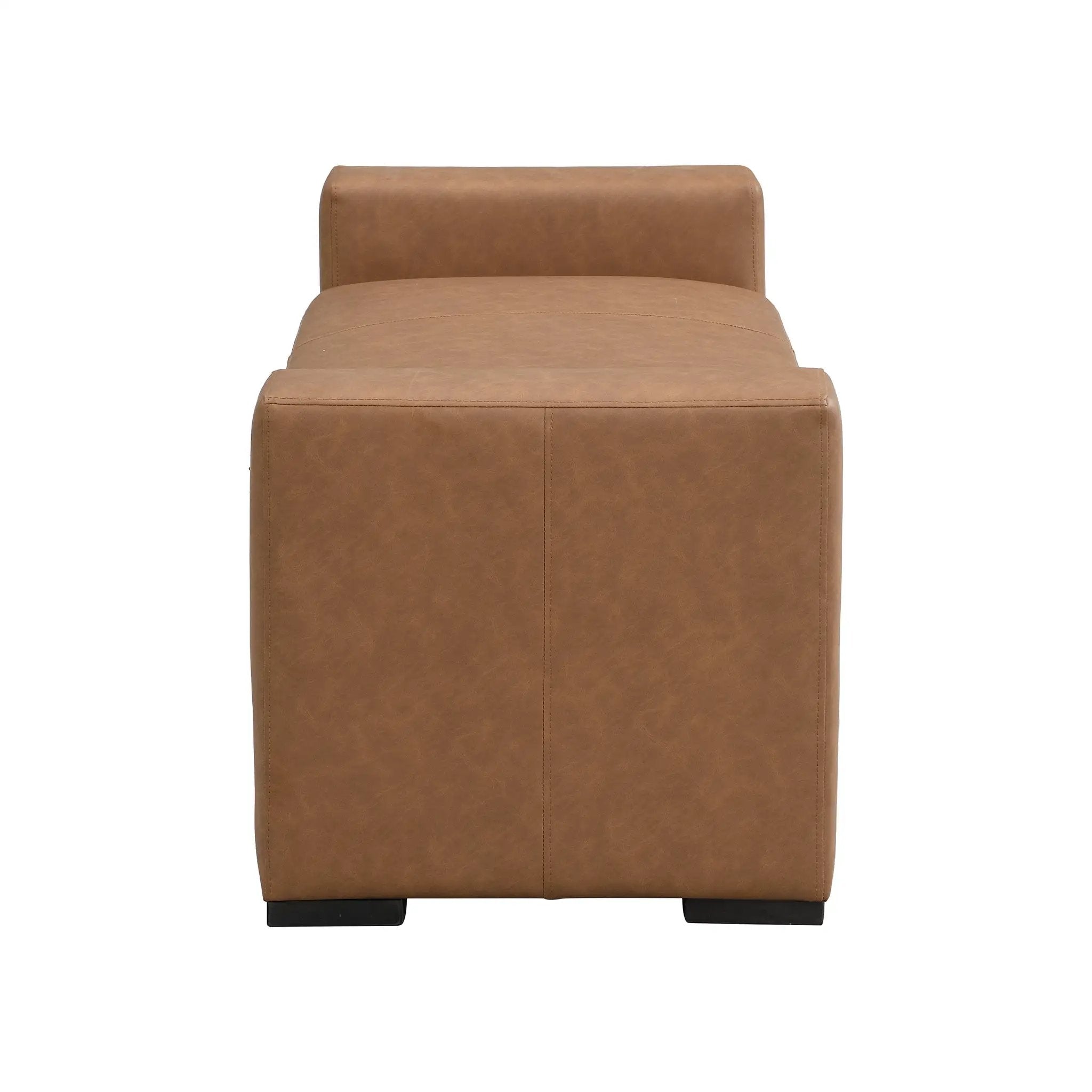 Stylish and Durable Brown Faux Leather Bench by HouseOfZazla