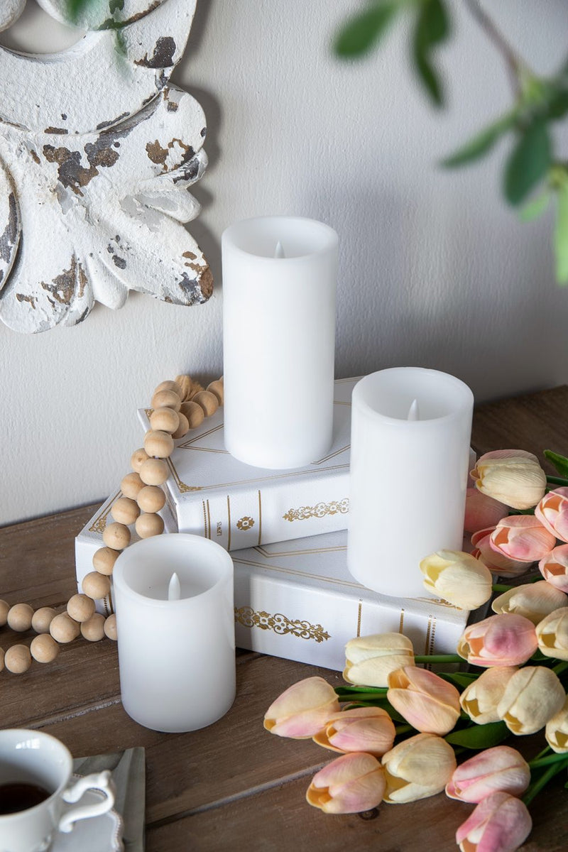 LED Candles With Remote Timer (Set of 3) - White by HouseOfZazla
